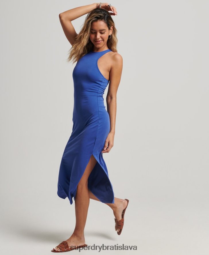 Superdry ženy dres pretekárske šaty 6B4ZTR2361 oblečenie Modrá