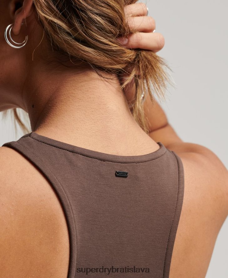 Superdry ženy dres pretekárske šaty 6B4ZTR2375 oblečenie hnedá