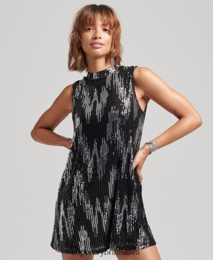 Superdry ženy flitrové minišaty 6B4ZTR2460 oblečenie multi