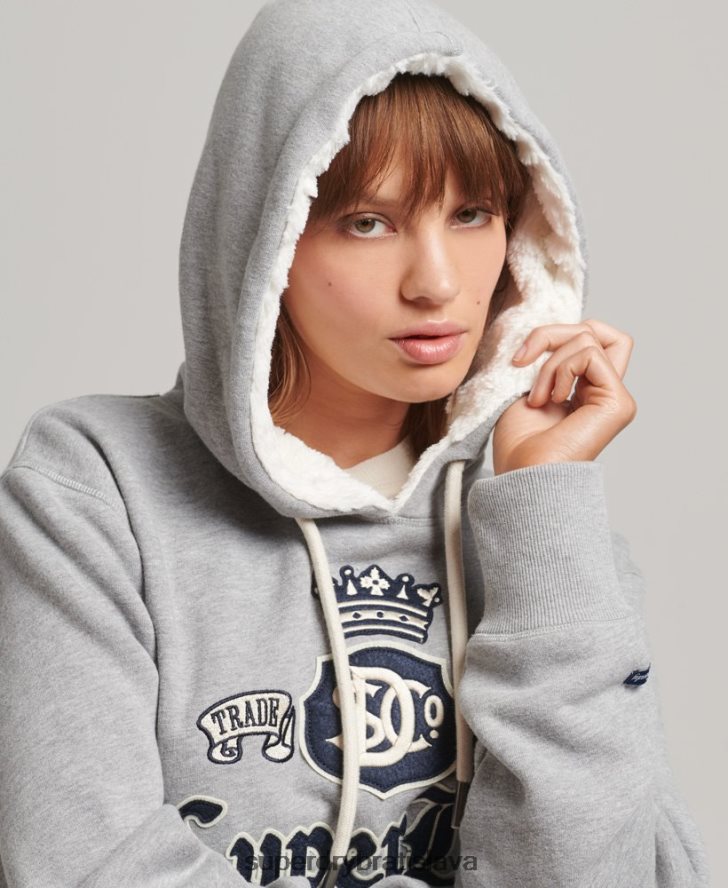 Superdry ženy hrdosť na remeselné mikiny 6B4ZTR2456 oblečenie sivá