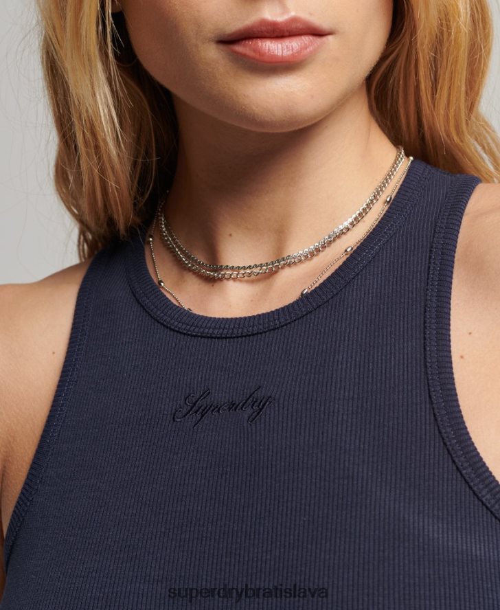 Superdry ženy kód logo základné tank šaty 6B4ZTR2422 oblečenie námorníctvo