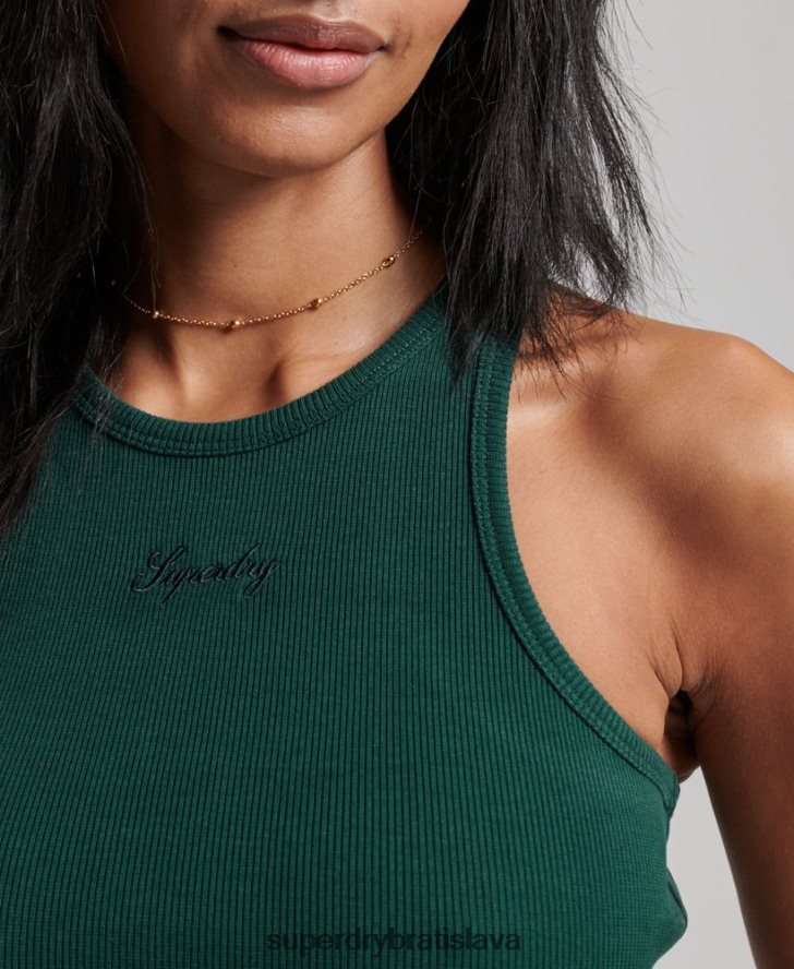 Superdry ženy kód logo základné tank šaty 6B4ZTR2424 oblečenie zelená