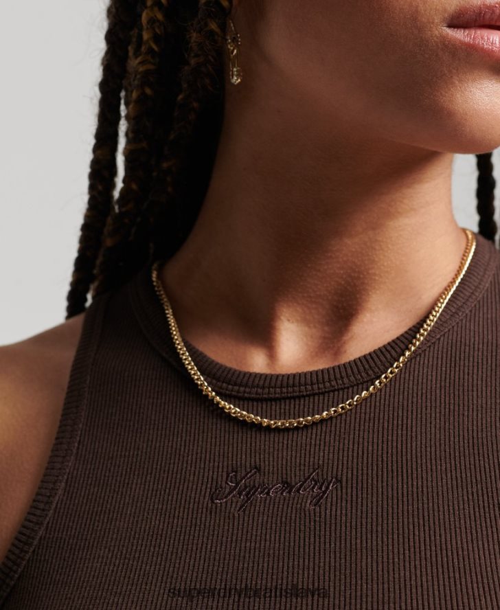 Superdry ženy kód logo základné tank šaty 6B4ZTR2441 oblečenie hnedá