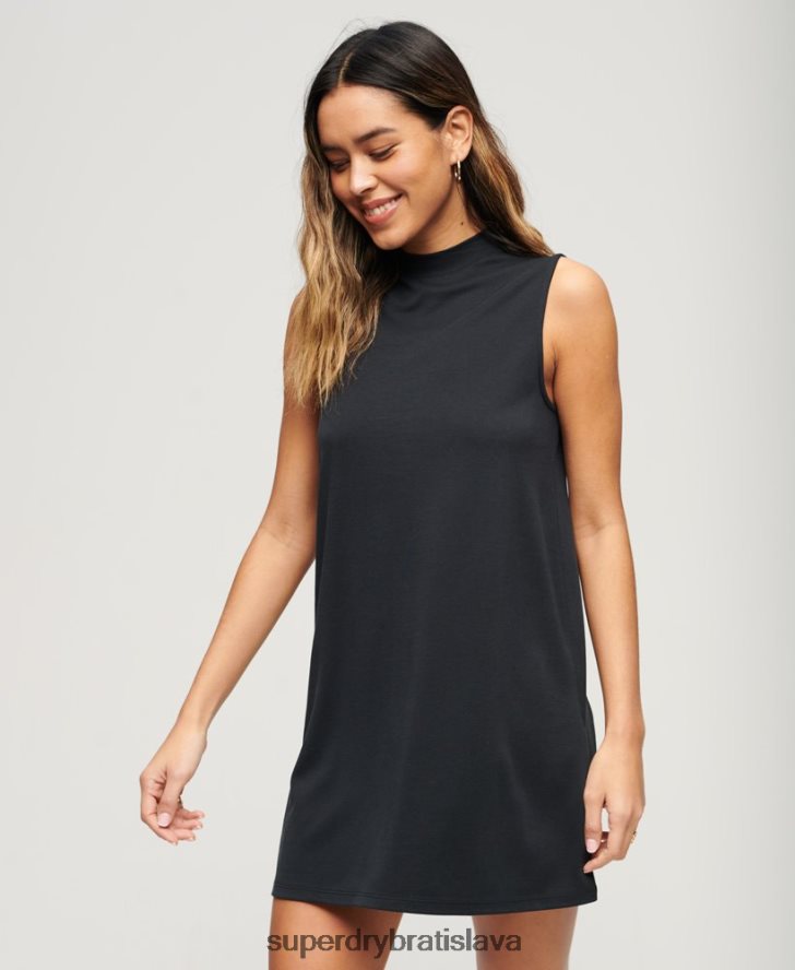 Superdry ženy áčkové mini šaty bez rukávov 6B4ZTR1959 oblečenie čierna