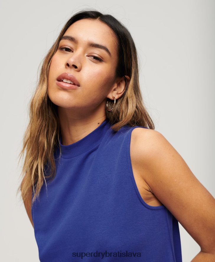 Superdry ženy áčkové mini šaty bez rukávov 6B4ZTR2357 oblečenie Modrá