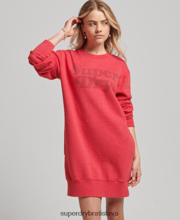 Superdry ženy medené klasické šaty 6B4ZTR2553 oblečenie červená