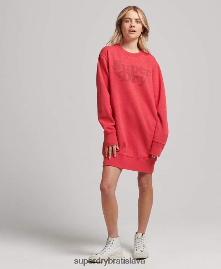 Superdry ženy medené klasické šaty 6B4ZTR2553 oblečenie červená