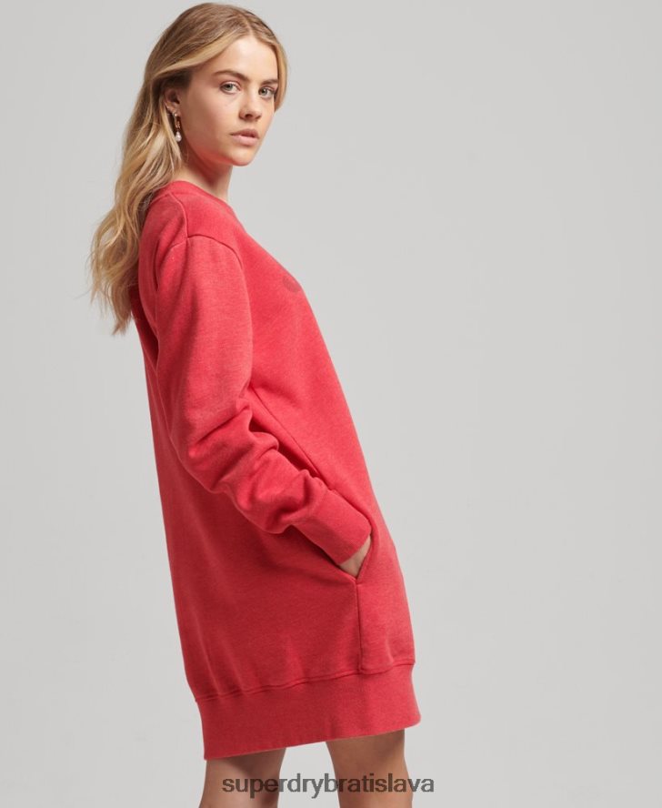 Superdry ženy medené klasické šaty 6B4ZTR2553 oblečenie červená