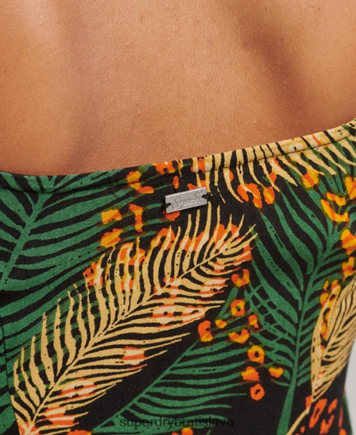 Superdry ženy midi šaty s potlačou na gombíky 6B4ZTR2490 oblečenie multi