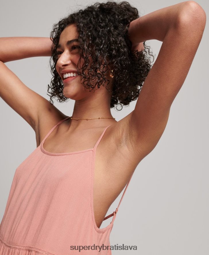 Superdry ženy mini plážové cami šaty 6B4ZTR2379 oblečenie Ružová