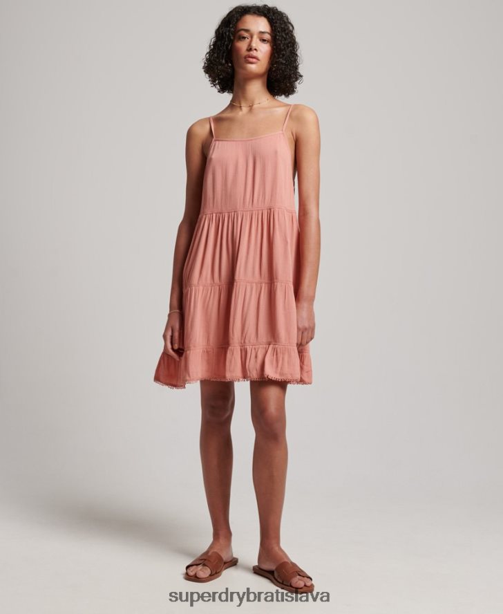 Superdry ženy mini plážové cami šaty 6B4ZTR2379 oblečenie Ružová
