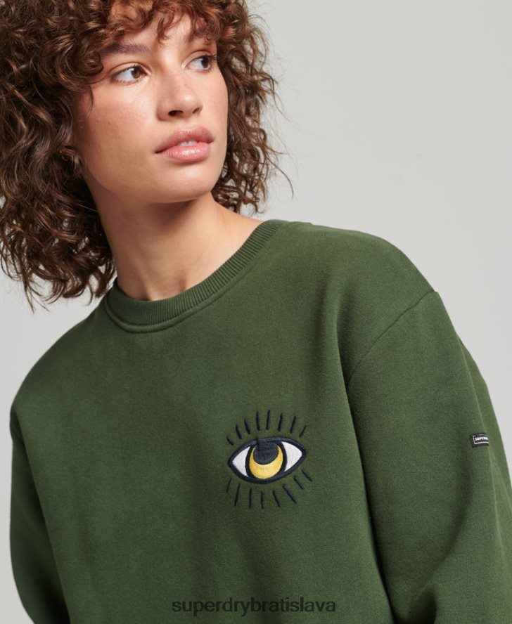 Superdry ženy nomádske ľudové mikinové šaty 6B4ZTR2534 oblečenie zelená