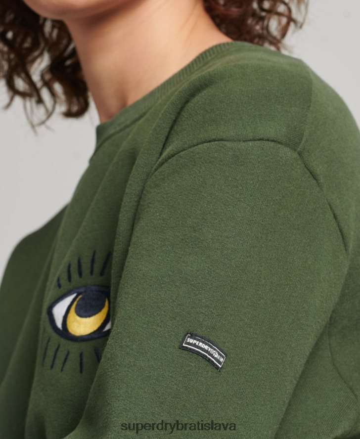 Superdry ženy nomádske ľudové mikinové šaty 6B4ZTR2534 oblečenie zelená