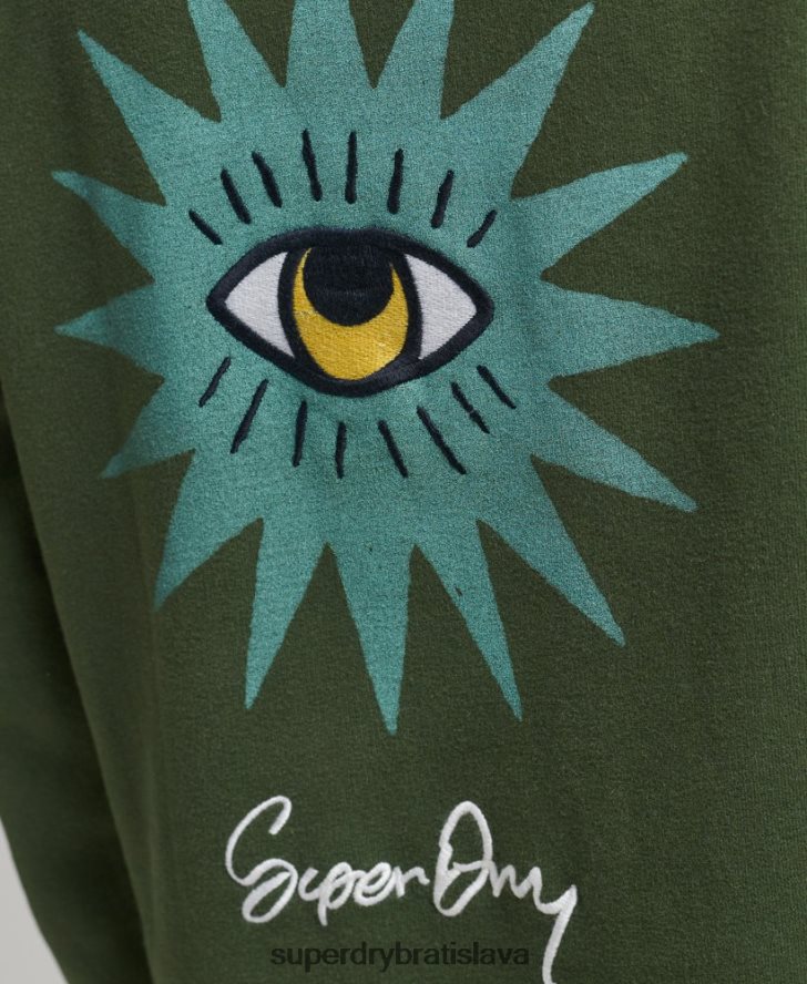 Superdry ženy nomádske ľudové mikinové šaty 6B4ZTR2534 oblečenie zelená