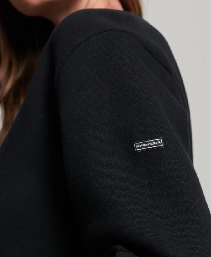 Superdry ženy nomádske ľudové mikinové šaty 6B4ZTR2542 oblečenie čierna