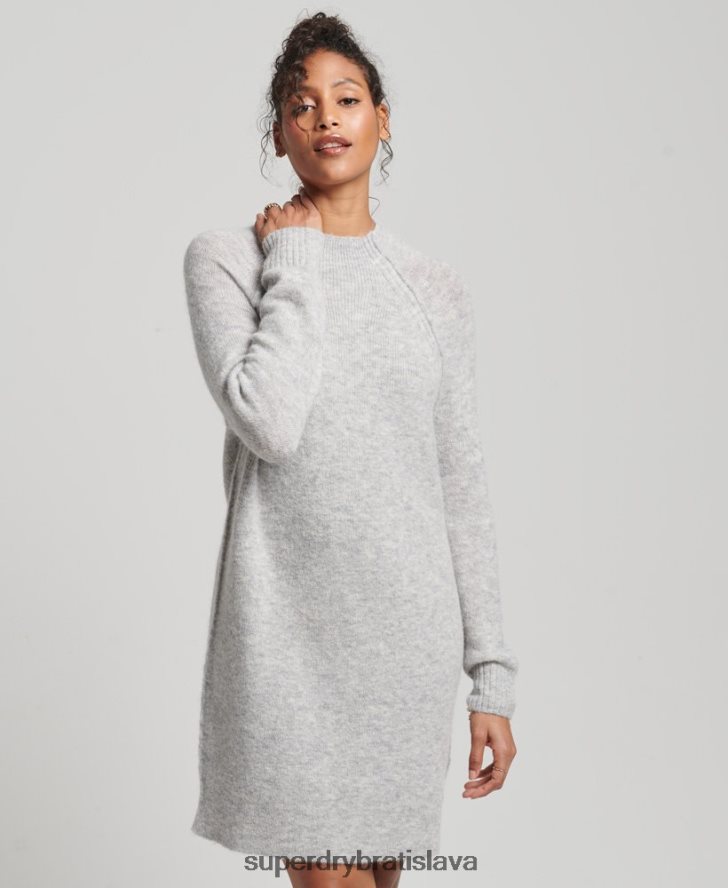 Superdry ženy rolákové šaty 6B4ZTR2419 oblečenie svetlo šedá