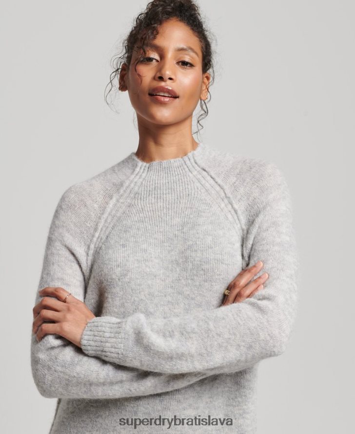 Superdry ženy rolákové šaty 6B4ZTR2419 oblečenie svetlo šedá