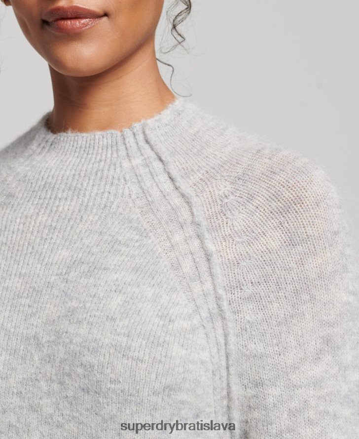 Superdry ženy rolákové šaty 6B4ZTR2419 oblečenie svetlo šedá