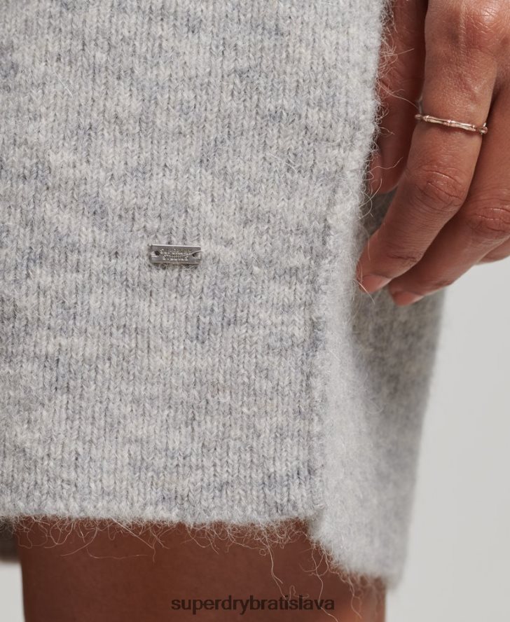 Superdry ženy rolákové šaty 6B4ZTR2419 oblečenie svetlo šedá