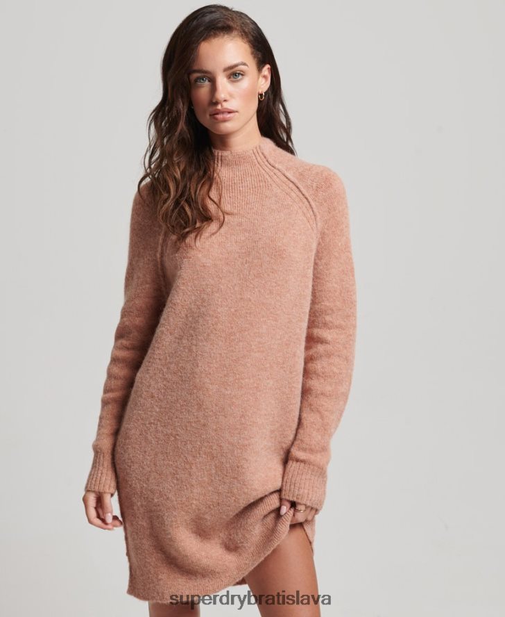 Superdry ženy rolákové šaty 6B4ZTR2439 oblečenie béžová