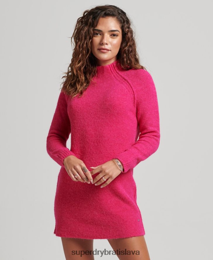 Superdry ženy rolákové šaty 6B4ZTR2440 oblečenie Ružová