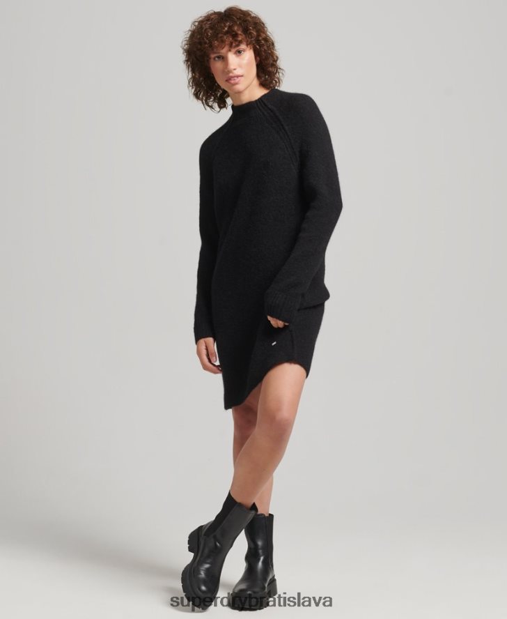 Superdry ženy rolákové šaty 6B4ZTR2459 oblečenie čierna