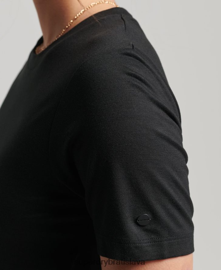 Superdry ženy sťahovacie tričko šaty 6B4ZTR2511 oblečenie čierna