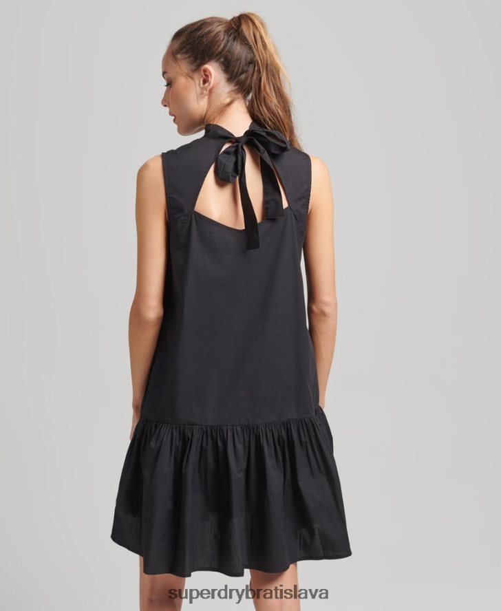 Superdry ženy tkané mini šaty 6B4ZTR2537 oblečenie čierna