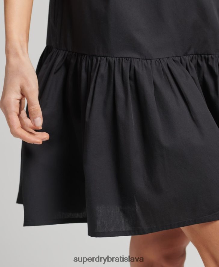 Superdry ženy tkané mini šaty 6B4ZTR2537 oblečenie čierna