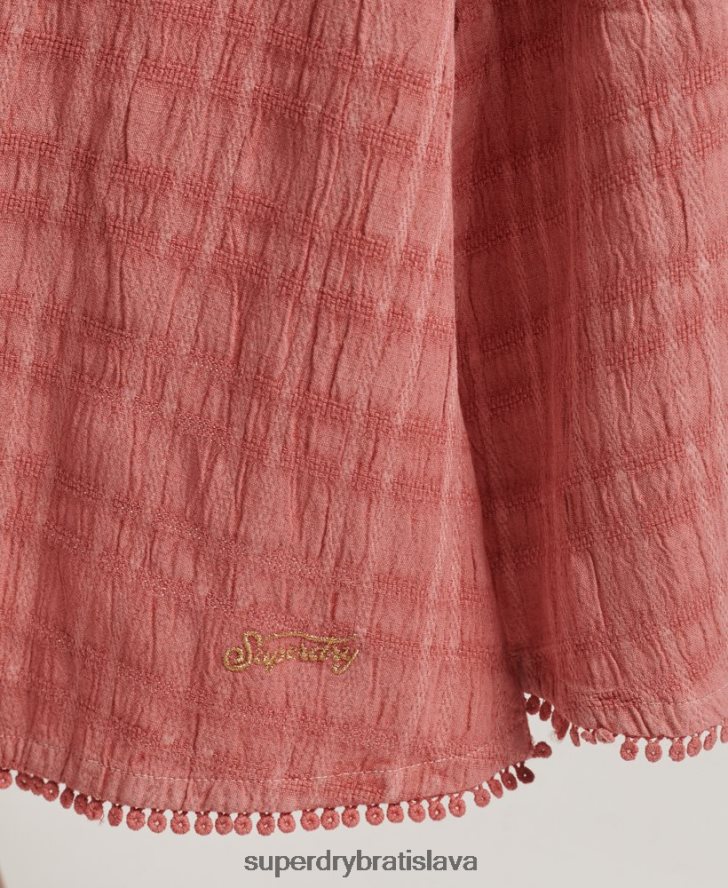 Superdry ženy vintage dlhé halter cami šaty 6B4ZTR2386 oblečenie Ružová