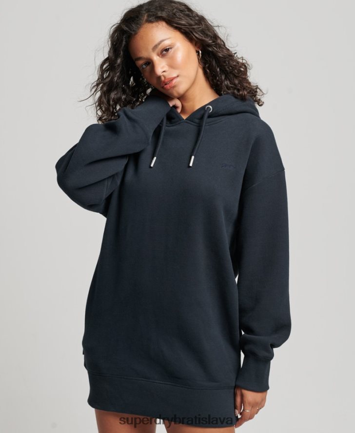 Superdry ženy vintage vyšívané teplákové šaty s logom 6B4ZTR2432 oblečenie námorníctvo