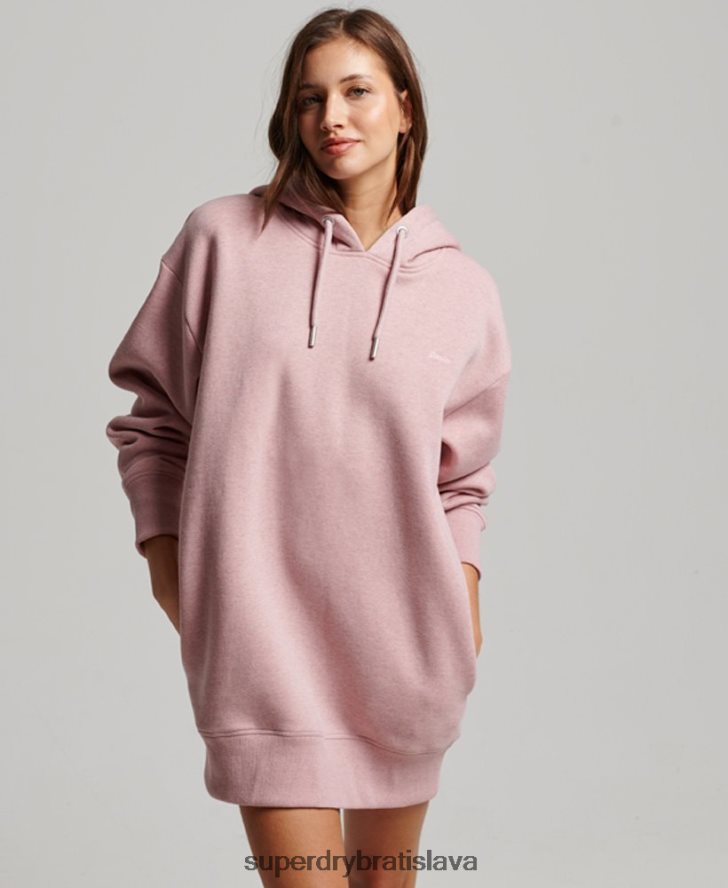 Superdry ženy vintage vyšívané teplákové šaty s logom 6B4ZTR2433 oblečenie Ružová