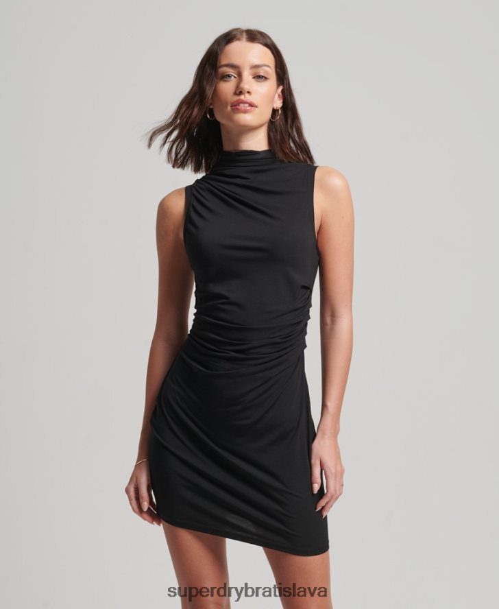Superdry ženy zákulisné šaty studios jersey 6B4ZTR2427 oblečenie čierna