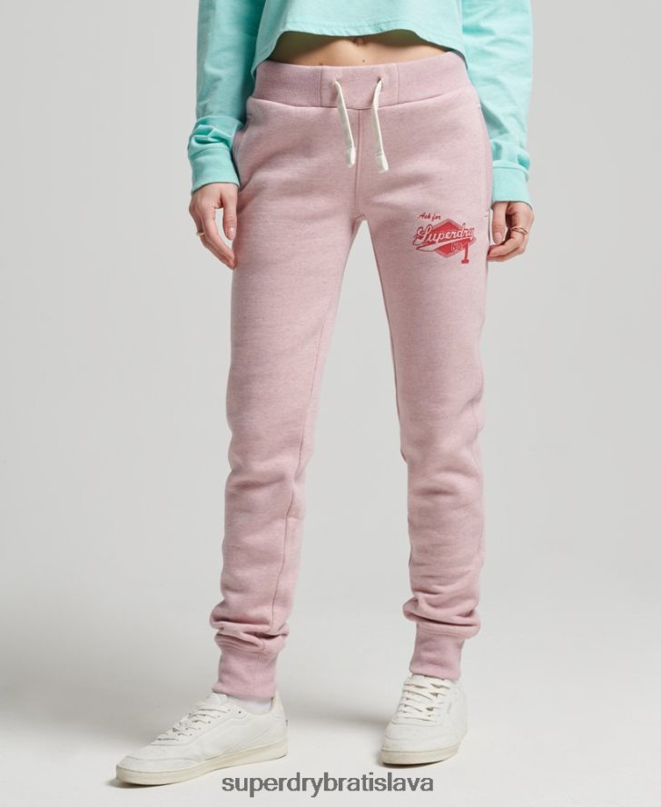 Superdry ženy Kolegiátni bežci v štýle vintage skriptu 6B4ZTR6577 oblečenie Ružová