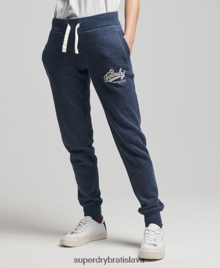 Superdry ženy Kolegiátni bežci v štýle vintage skriptu 6B4ZTR6714 oblečenie námorníctvo