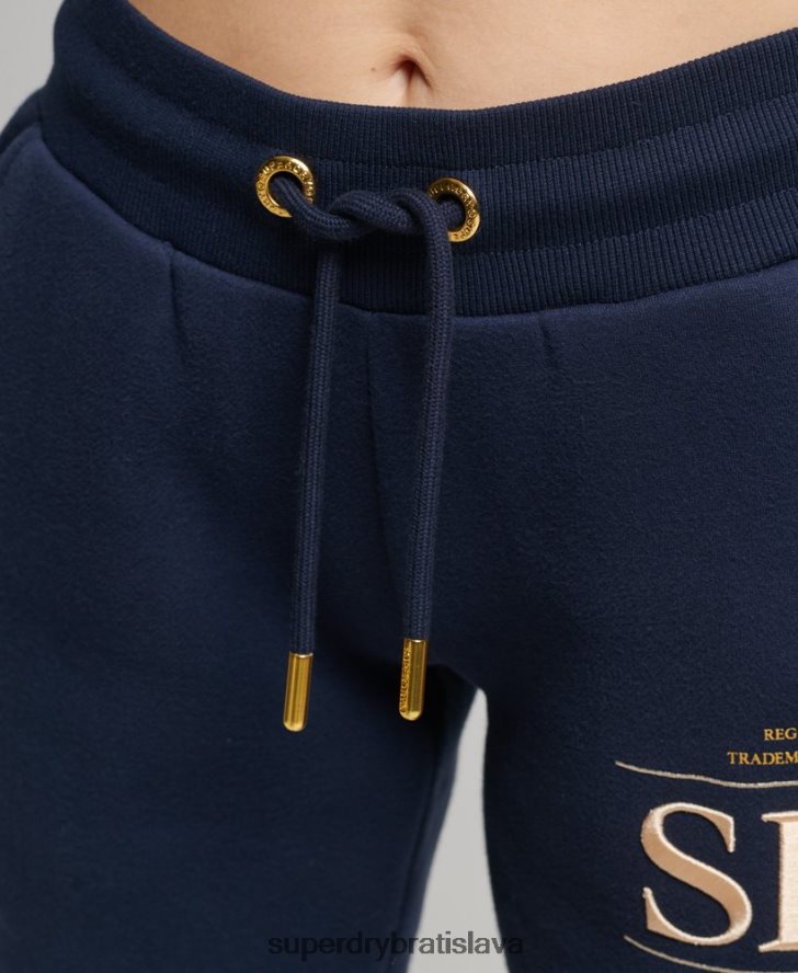 Superdry ženy Luxusné vyšívané logo joggers 6B4ZTR6740 oblečenie námorníctvo