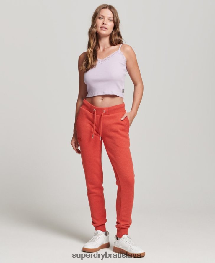 Superdry ženy Základné logo joggers z organickej bavlny 6B4ZTR6537 oblečenie oranžová