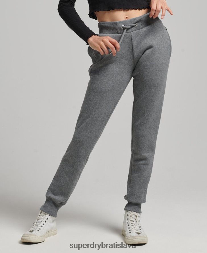 Superdry ženy Základné logo joggers z organickej bavlny 6B4ZTR6675 oblečenie sivá