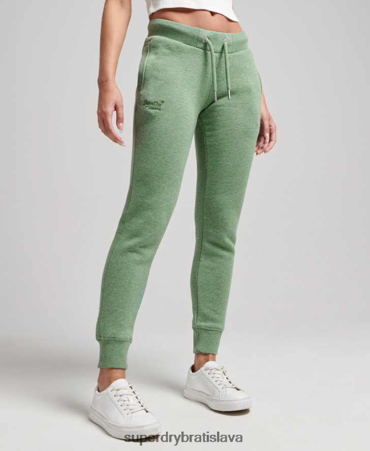 Superdry ženy Základné logo joggers z organickej bavlny 6B4ZTR6704 oblečenie zelená