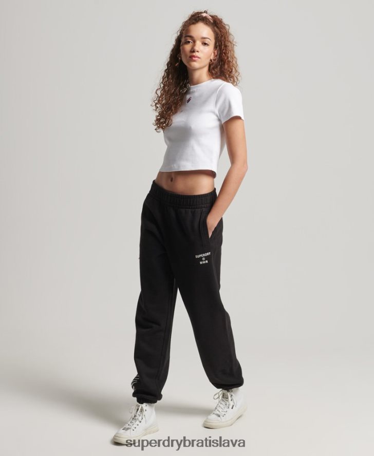 Superdry ženy bežci so základným športom 6B4ZTR3940 oblečenie čierna