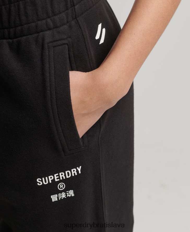 Superdry ženy bežci so základným športom 6B4ZTR3940 oblečenie čierna