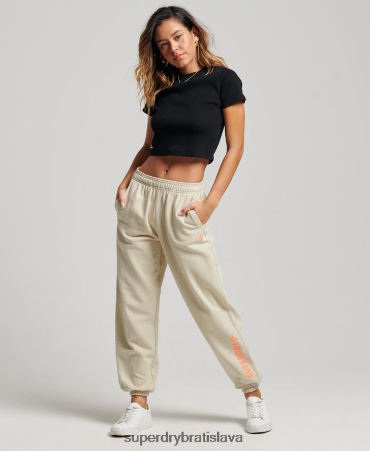 Superdry ženy core sports joggers 6B4ZTR3902 oblečenie béžová