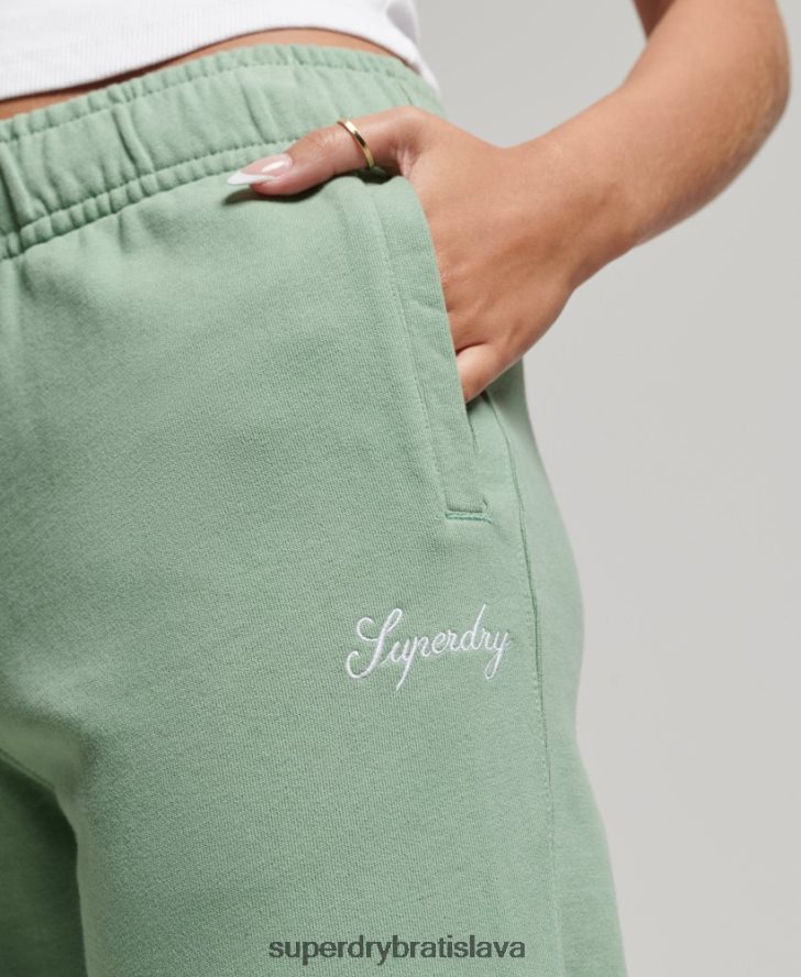 Superdry ženy dedičstvo priateľ vyšívané joggers 6B4ZTR6594 oblečenie zelená