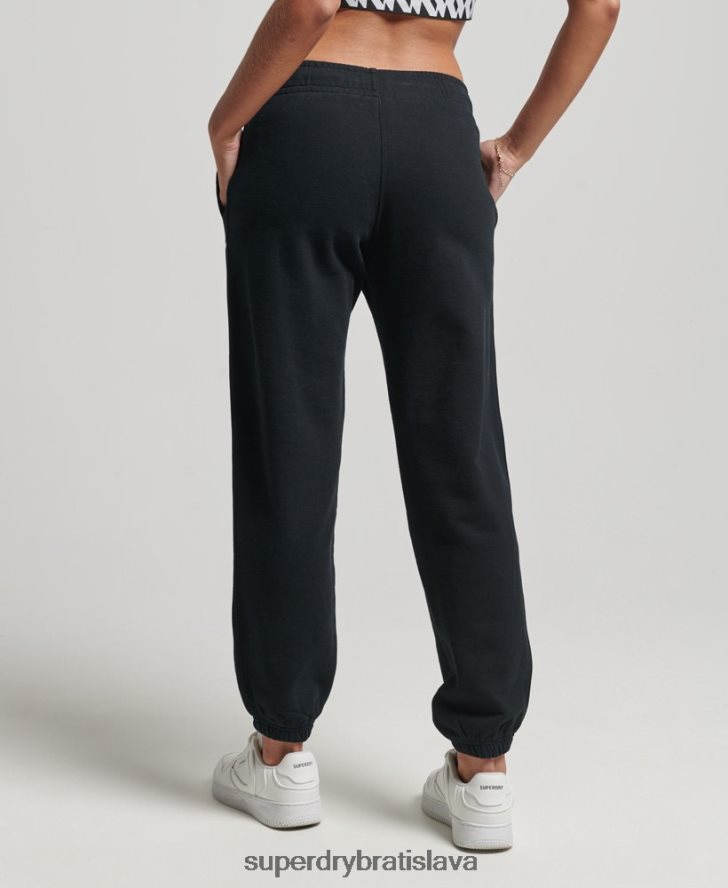 Superdry ženy dedičstvo priateľ vyšívané joggers 6B4ZTR6602 oblečenie čierna