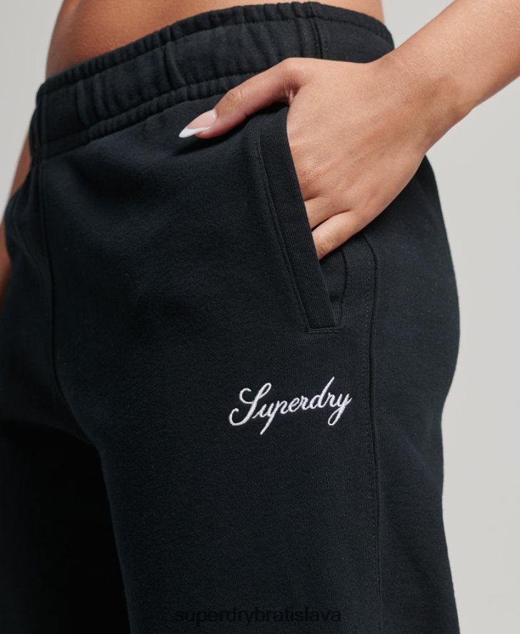 Superdry ženy dedičstvo priateľ vyšívané joggers 6B4ZTR6602 oblečenie čierna