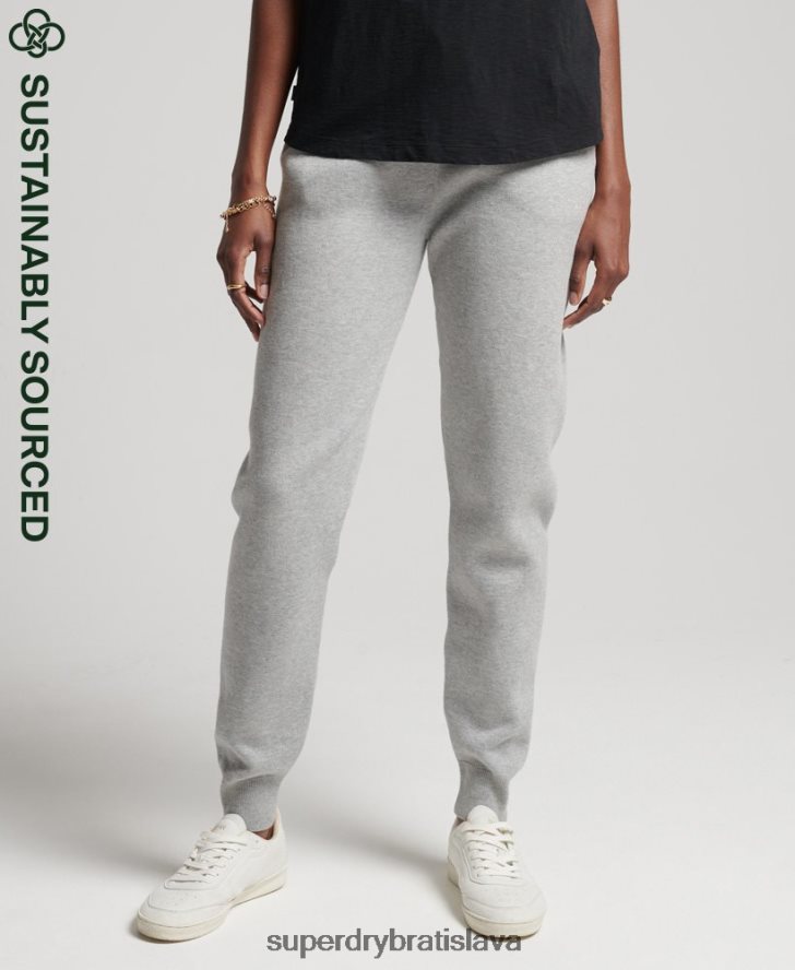 Superdry ženy esenciálne joggery z organickej bavlny 6B4ZTR6663 oblečenie svetlo šedá