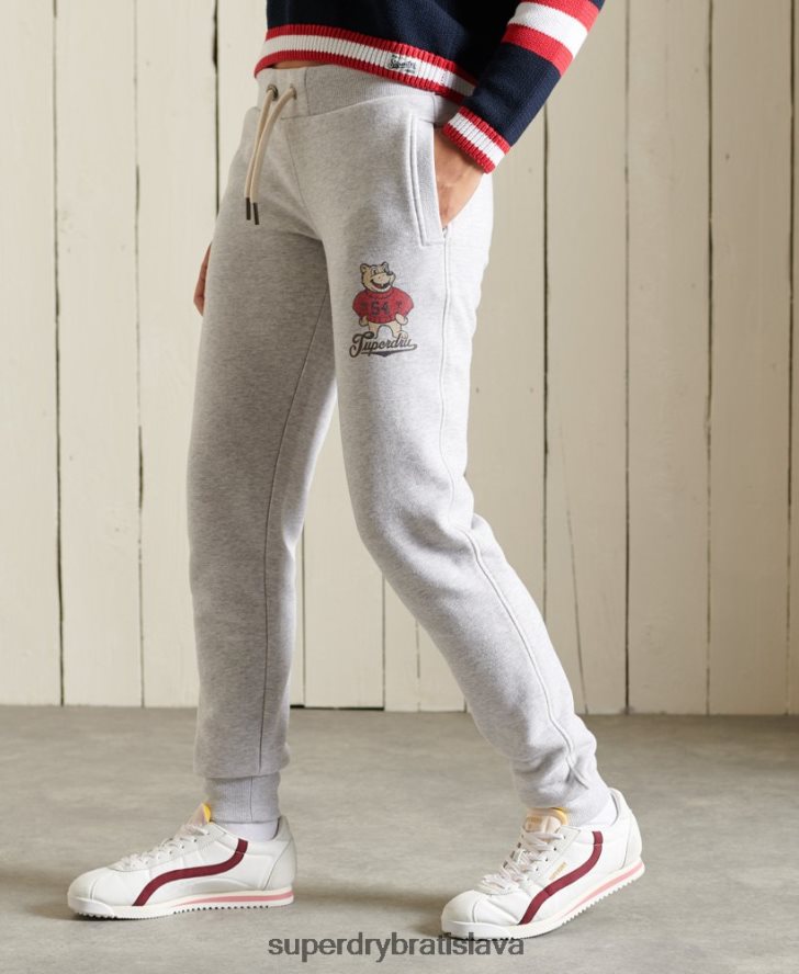 Superdry ženy kolegiálni bežci 6B4ZTR3934 oblečenie svetlo šedá