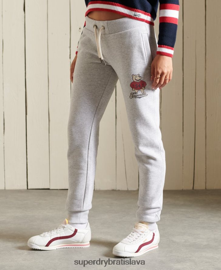 Superdry ženy kolegiálni bežci 6B4ZTR3934 oblečenie svetlo šedá