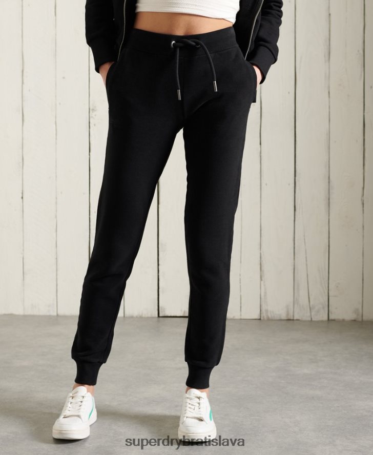 Superdry ženy oranžová etiketa klasické joggery 6B4ZTR3947 oblečenie čierna