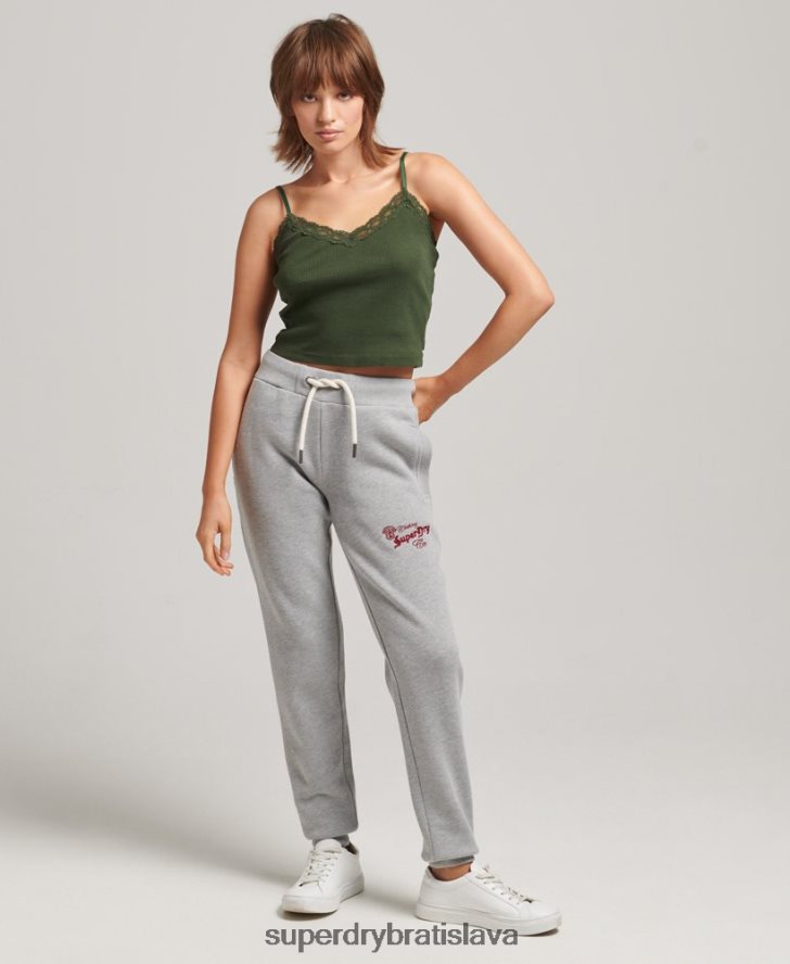 Superdry ženy pride & craft joggers 6B4ZTR3918 oblečenie sivá